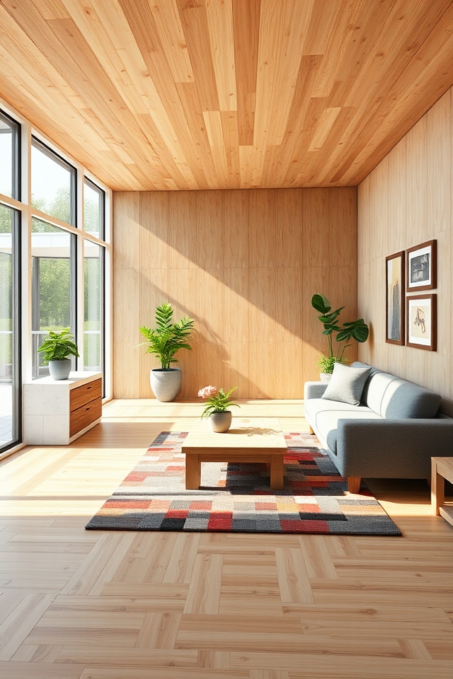 modern birch wood apartment