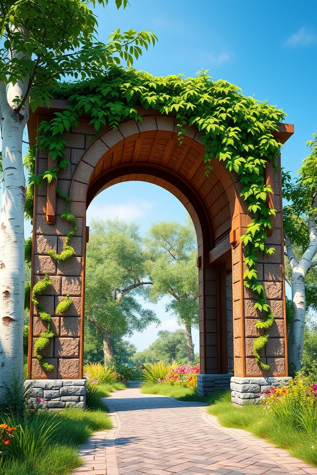 natural entrance with vines