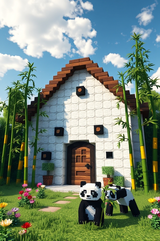 panda themed cozy minecraft house