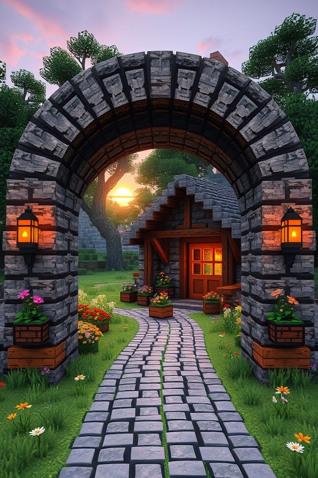 rustic cozy entrance feature