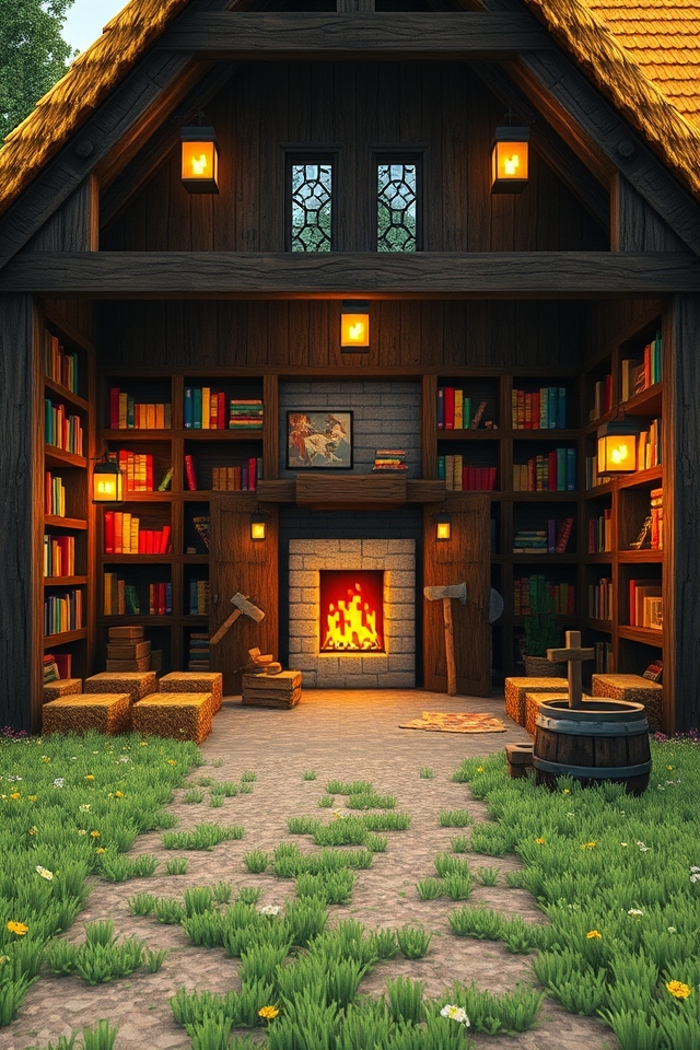rustic cozy library transformation