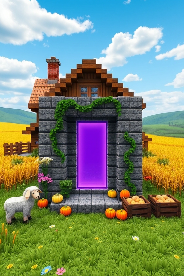 rustic farmhouse nether portal