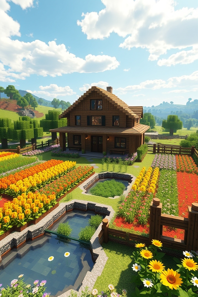 rustic farmhouse with garden
