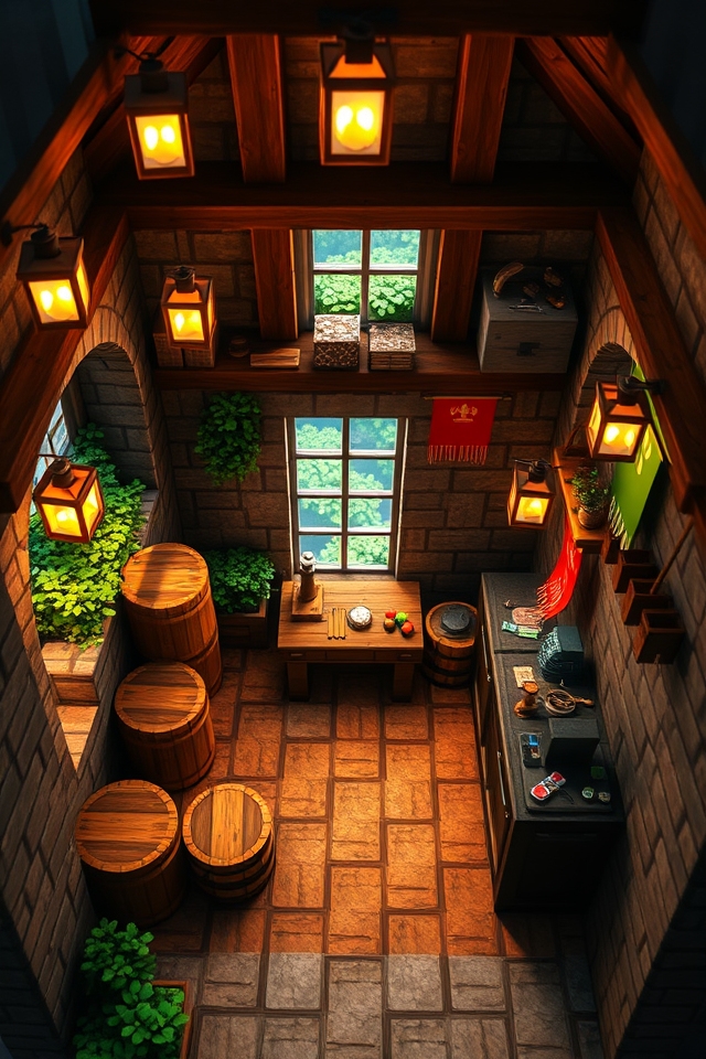 rustic village inspired storage room