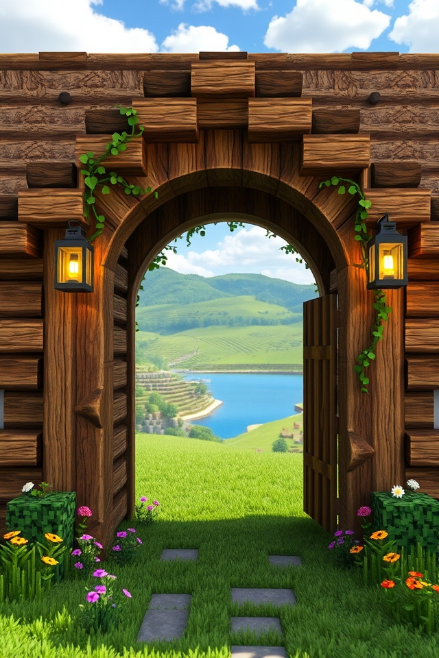 rustic wooden archway design