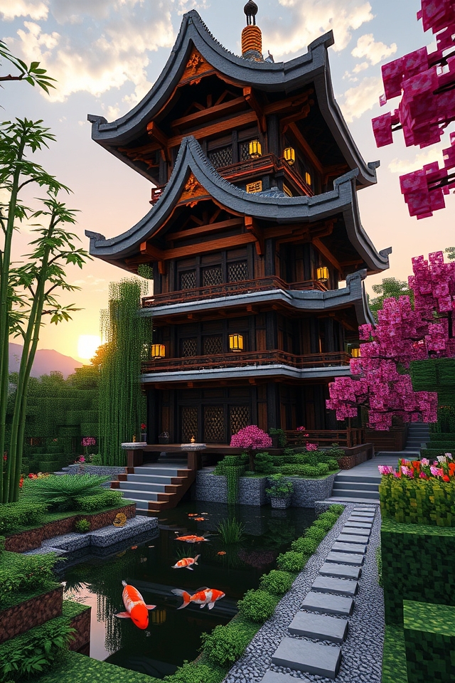 serene asian pagoda design