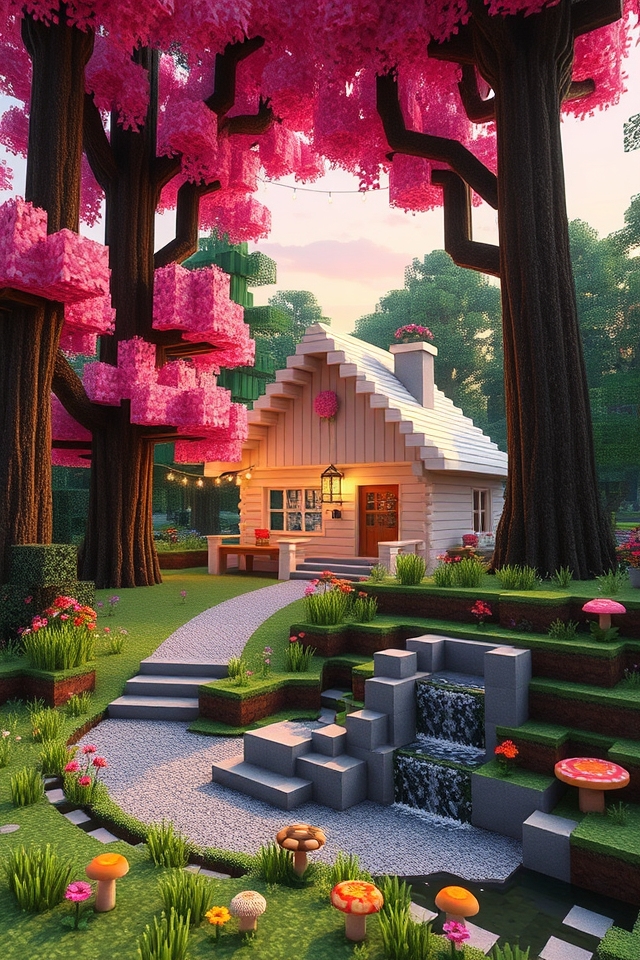 serene cherry blossom oasis