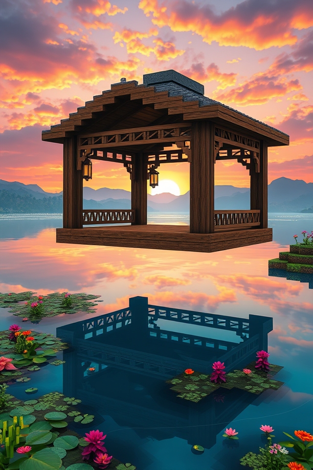 serene floating gazebo design