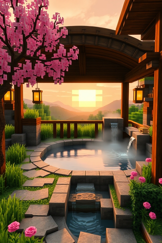 serene japanese hot springs
