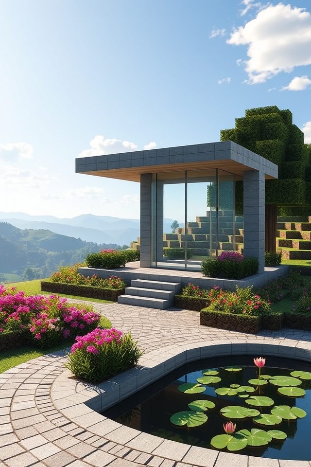 sleek concrete glass retreat