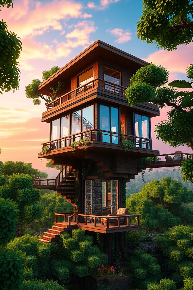 sophisticated natural treehouse design