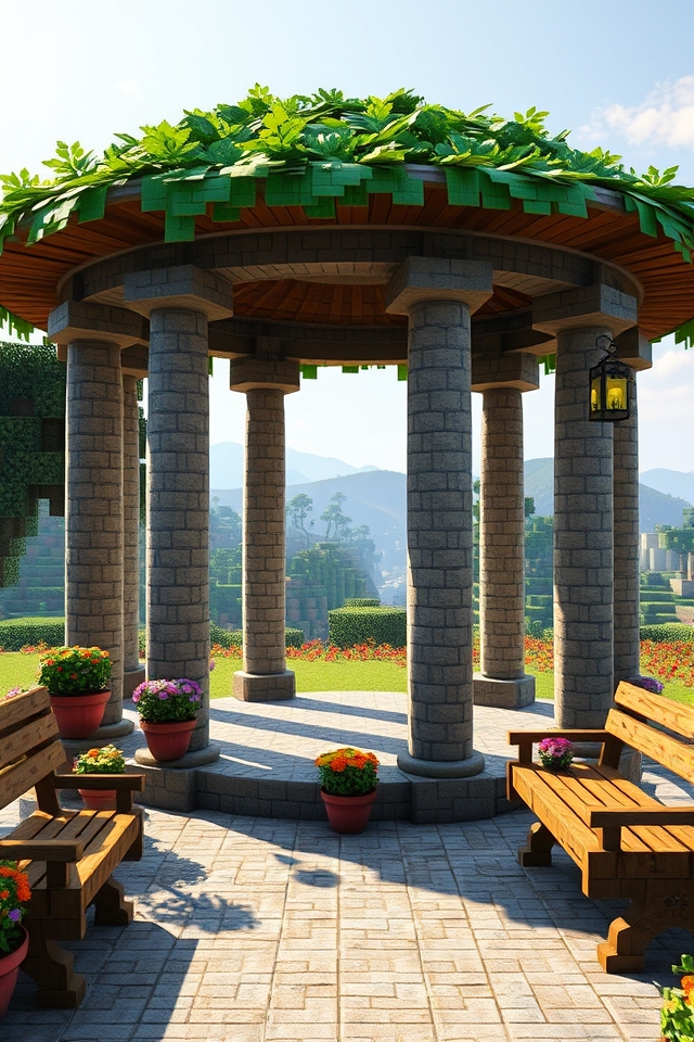 stone pillar gazebo design