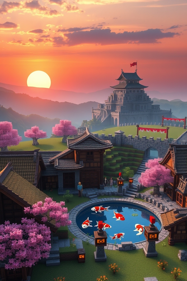 traditional japanese minecraft village