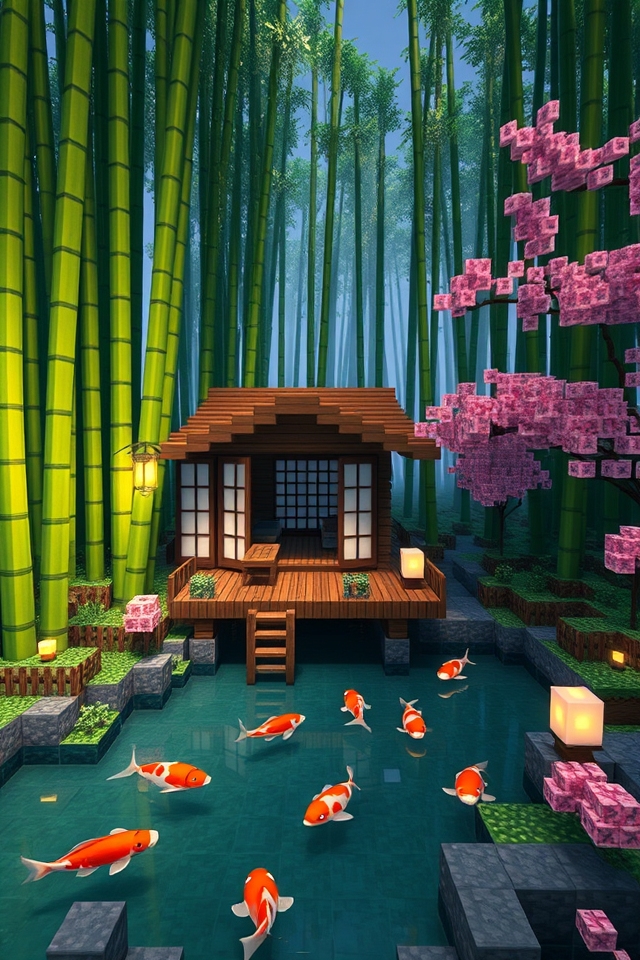 tranquil japanese bamboo retreat