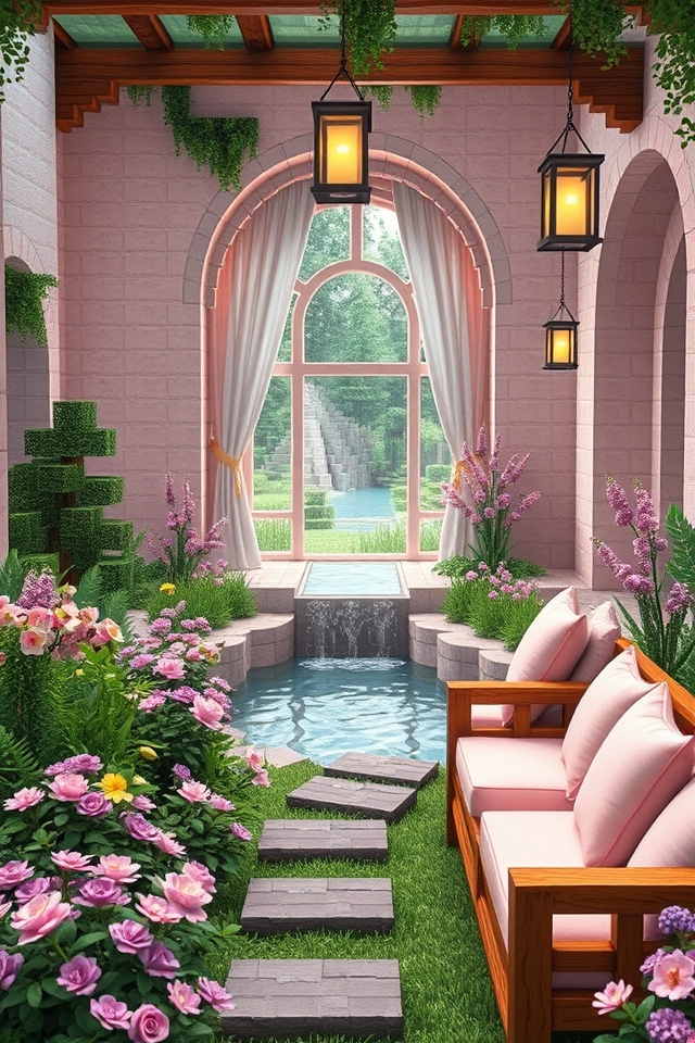 tranquil minecraft spa oasis