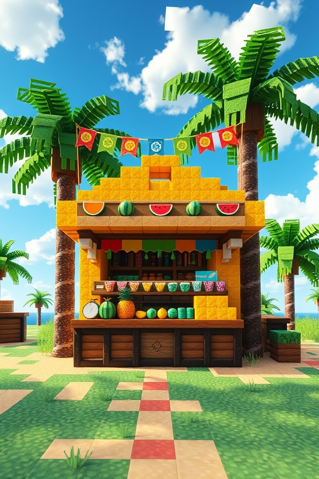 tropical fruit trading stand