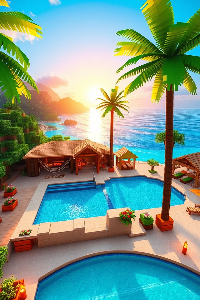tropical minecraft resort design