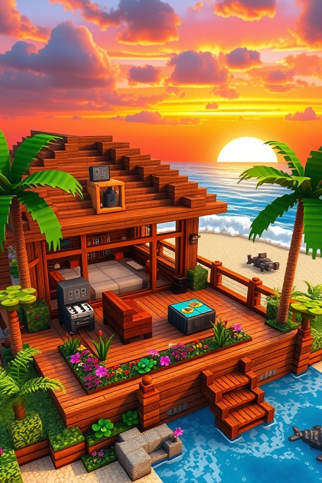 tropical retreat by ocean