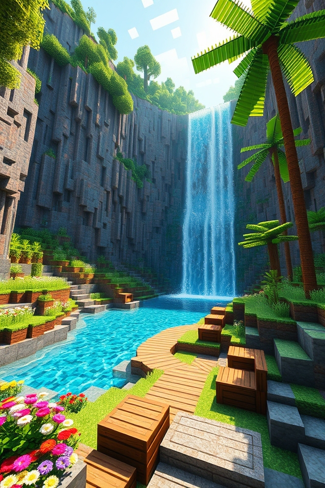 tropical waterfall oasis creation