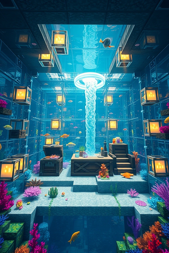 underwater fishing hideout creation