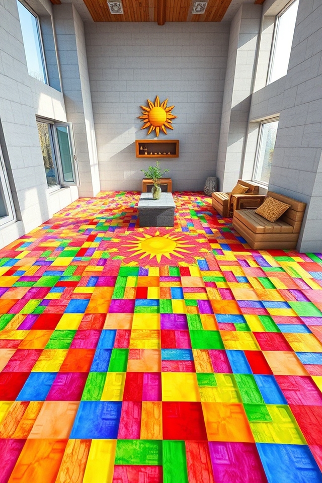 vibrant artistic floor designs