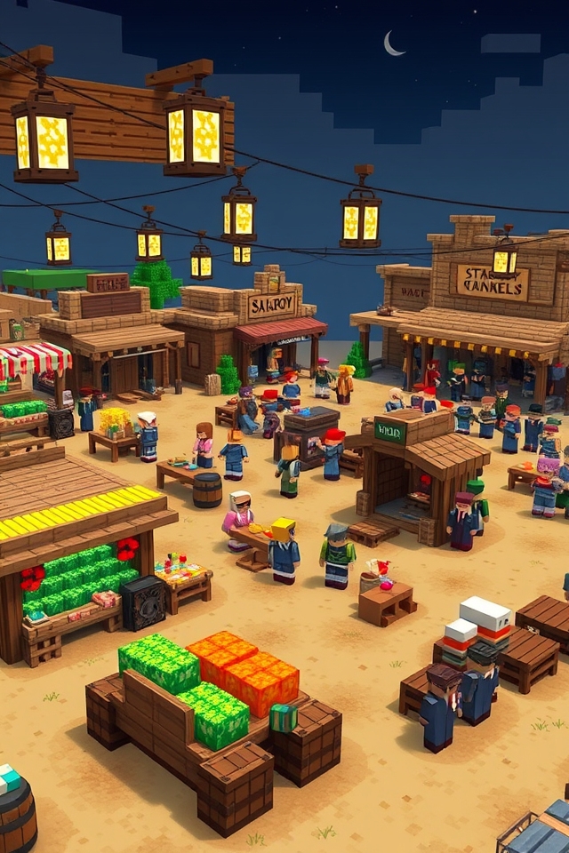 vibrant colorful market stalls