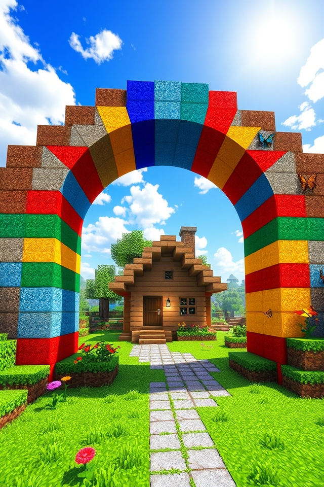 vibrant concrete archway design