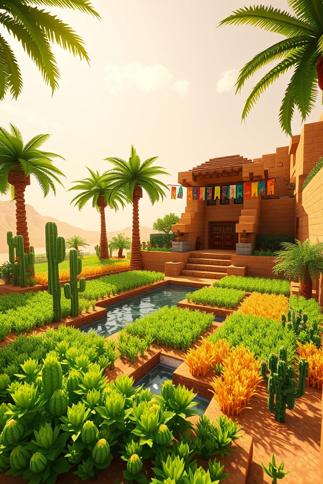 vibrant desert oasis farming