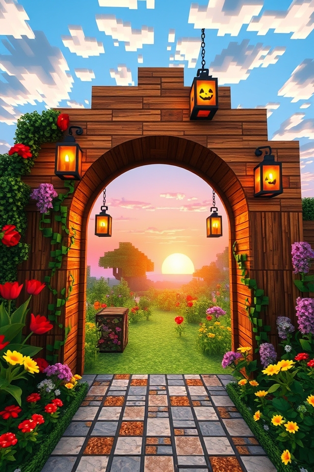 vibrant floral garden entrance