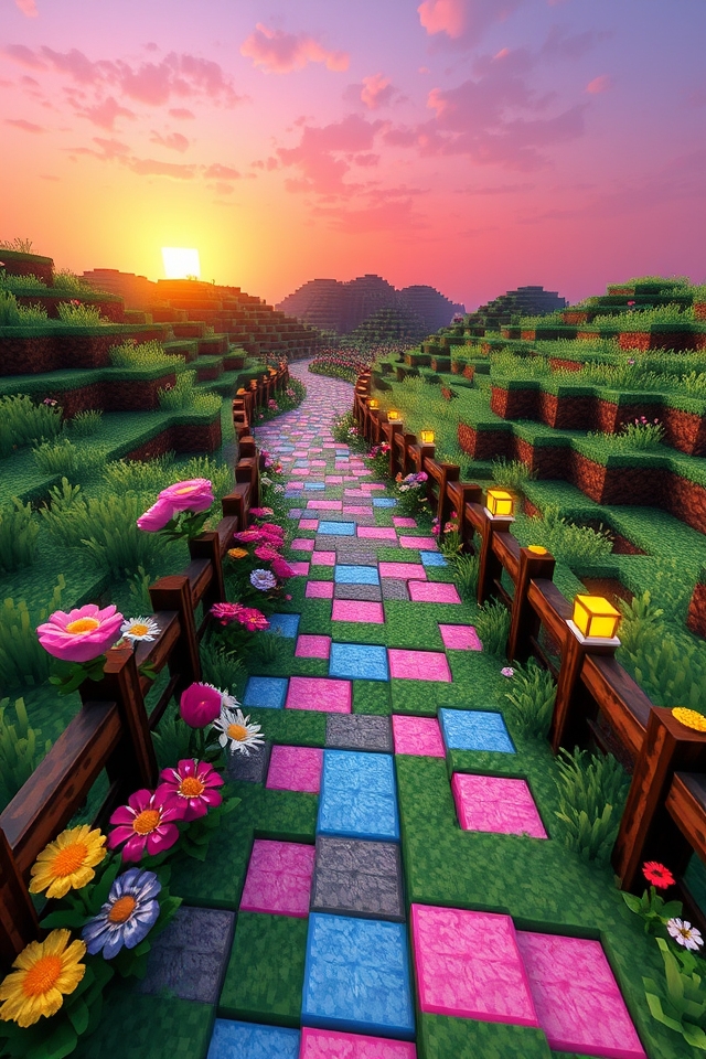 vibrant flower pathways design