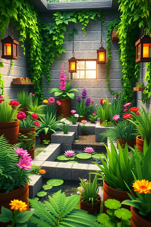 vibrant indoor garden design