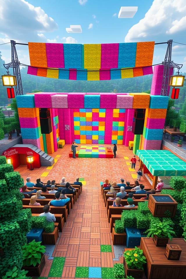 vibrant interactive entertainment stage