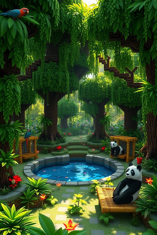 vibrant jungle animal habitat