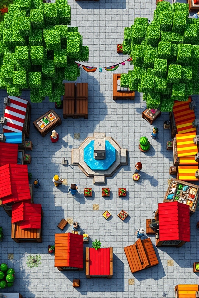 vibrant market square design