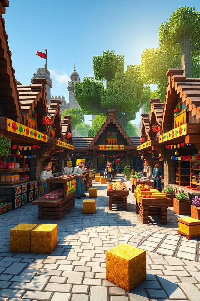 vibrant medieval trade hub