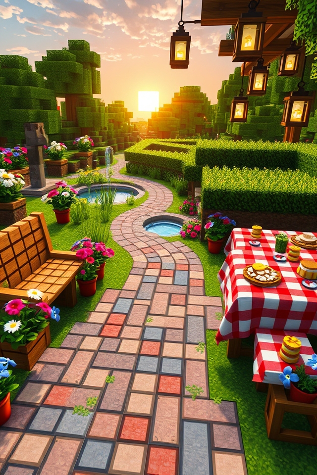 vibrant minecraft garden design