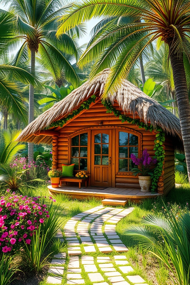 vibrant nature inspired cozy hut