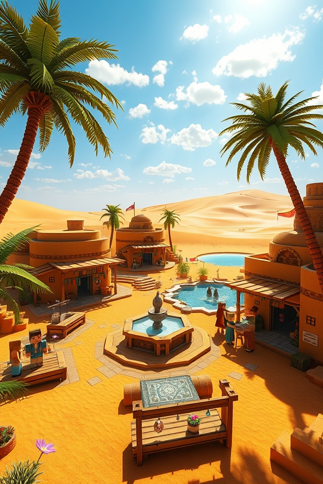 vibrant oasis amidst desert