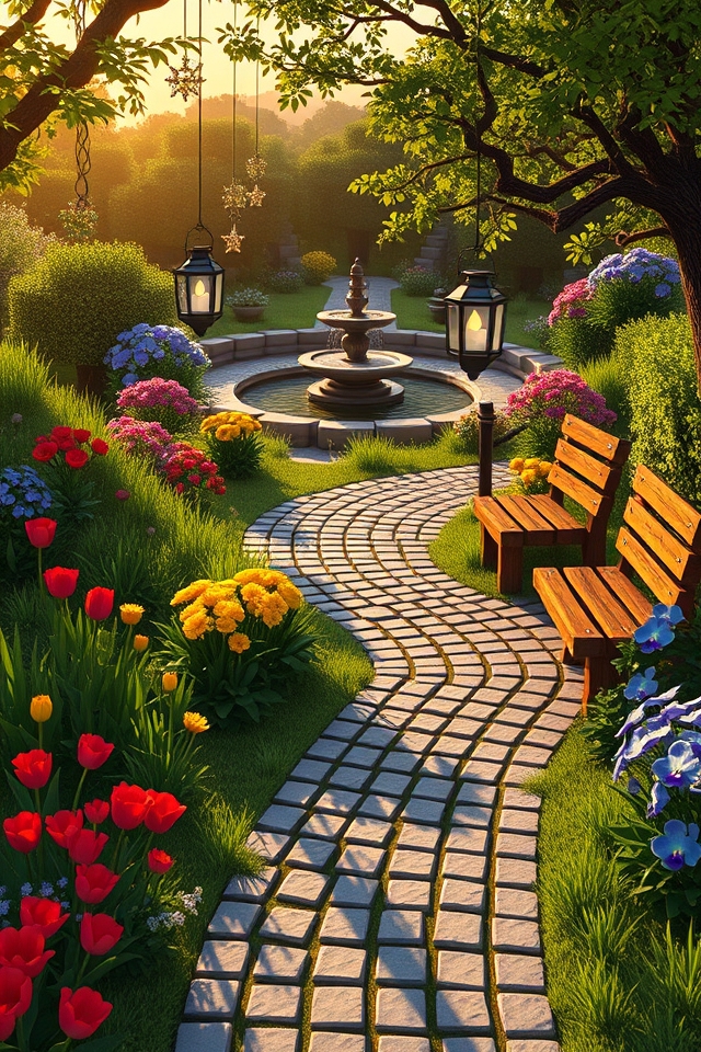 vibrant oasis with trails