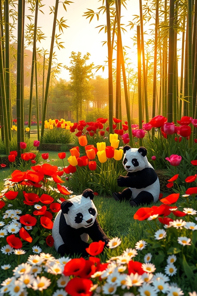 vibrant panda habitat decor