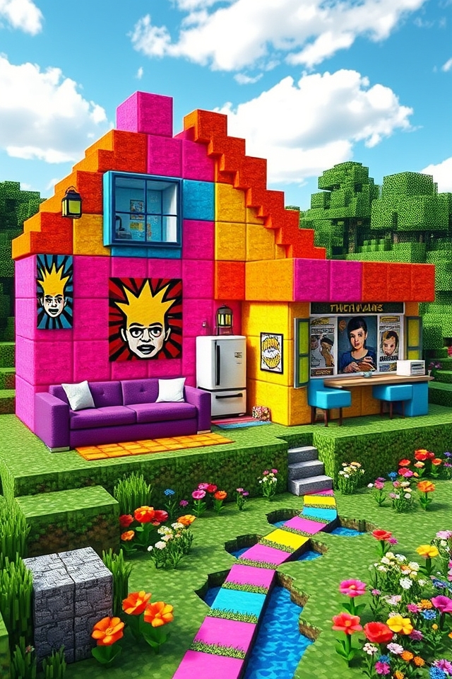 vibrant retro pop art