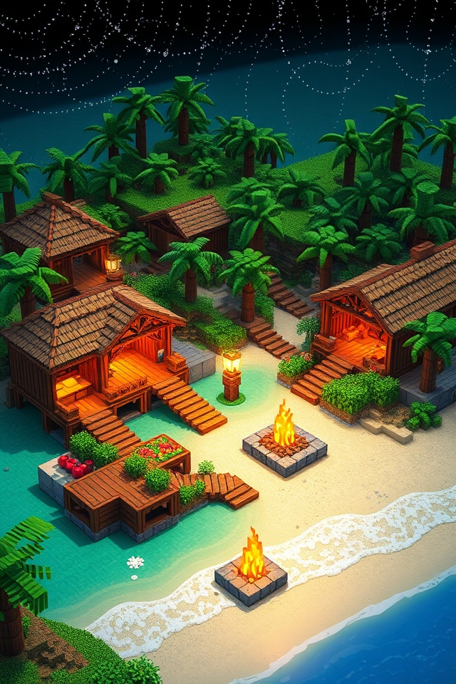 vibrant tropical paradise village