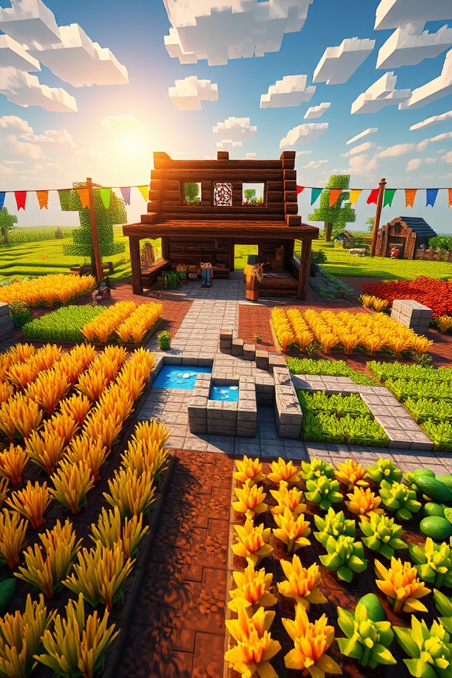 villager farm trade hub