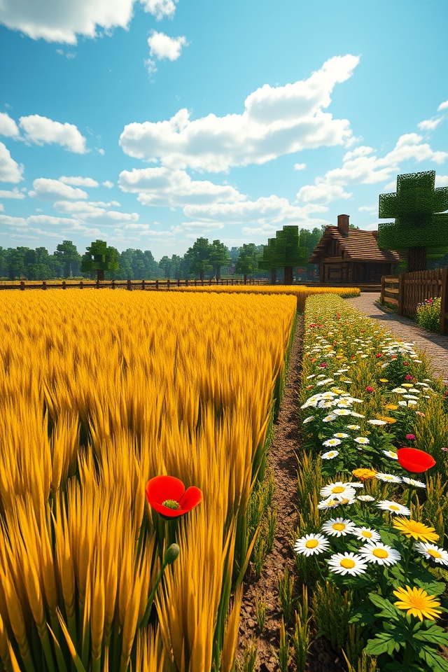 wheat and flower combination
