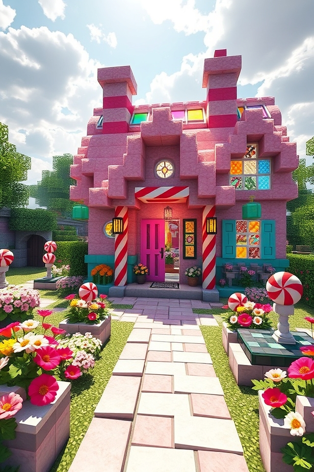whimsical candy themed cottage