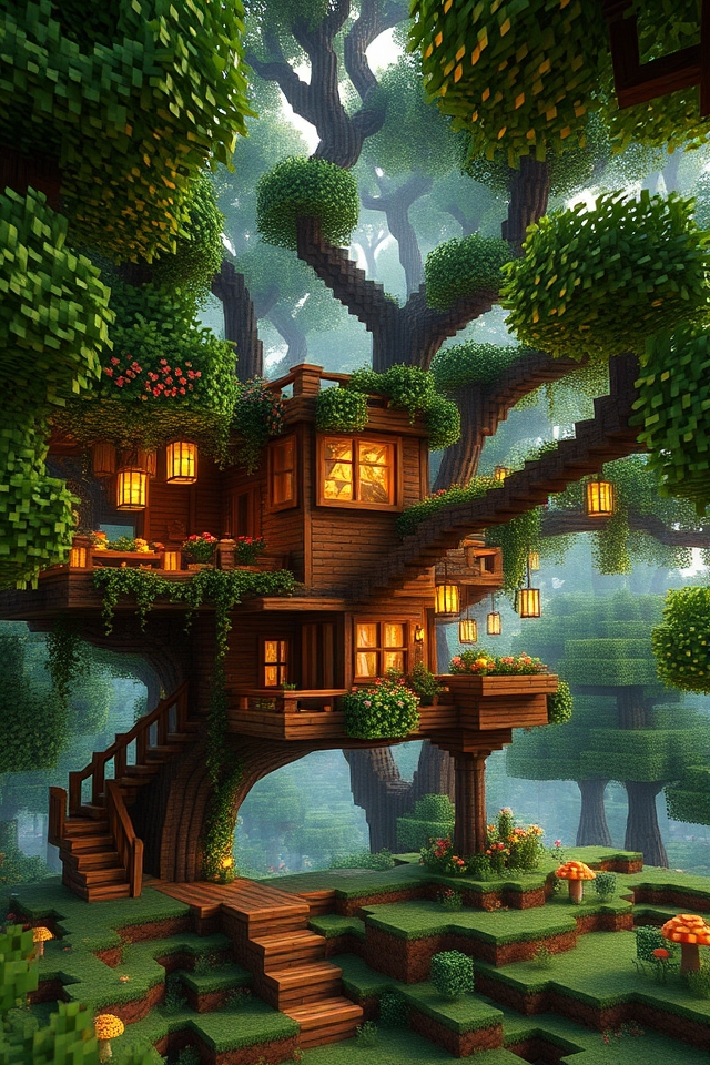 whimsical elevated forest sanctuary