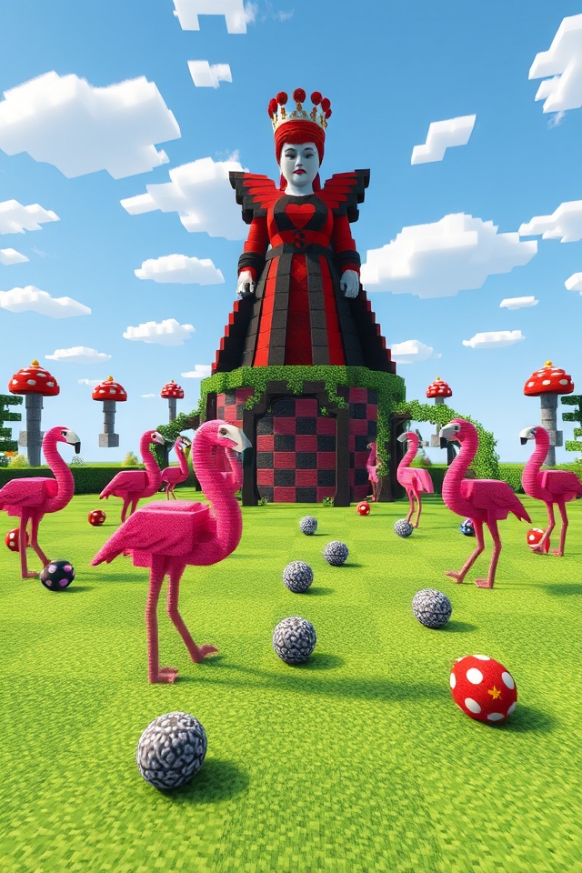 whimsical flamingo croquet wonderland