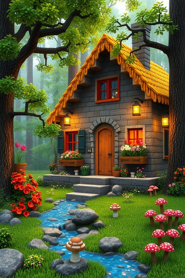 whimsical forest retreat cottage