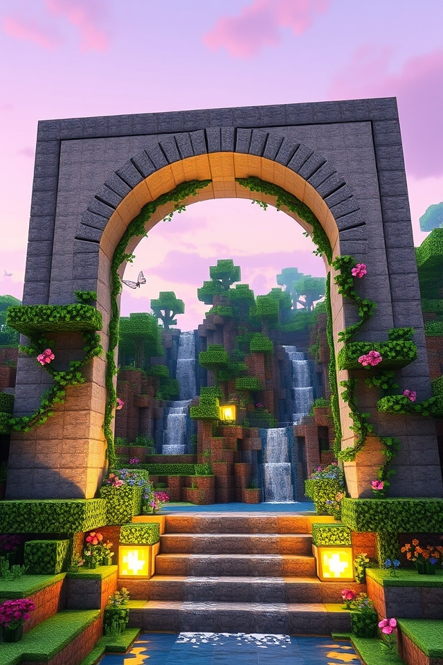 whimsical illuminated archway entrance