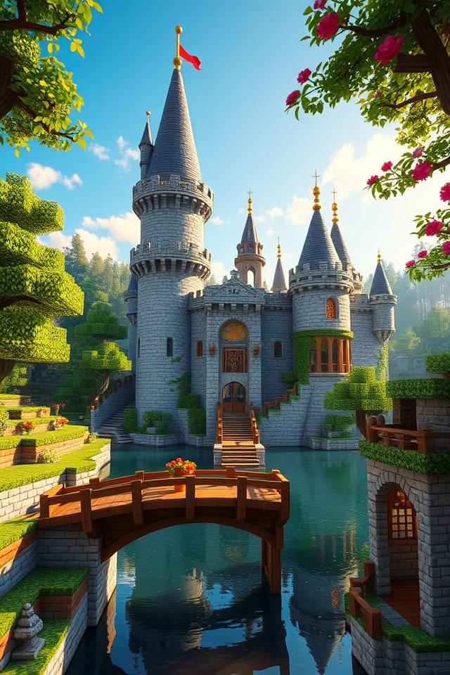 whimsical lakeside fairy castle